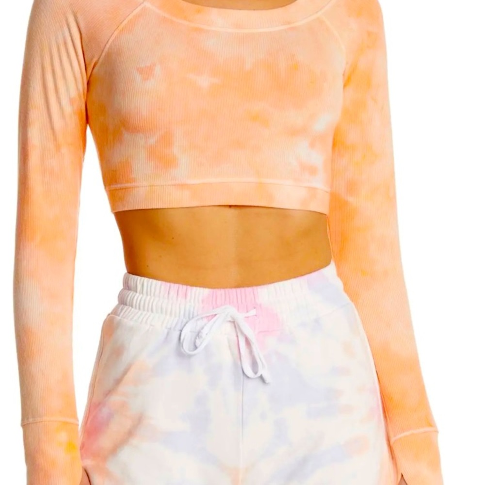 ARXLAB women tie die knit crop top new size L